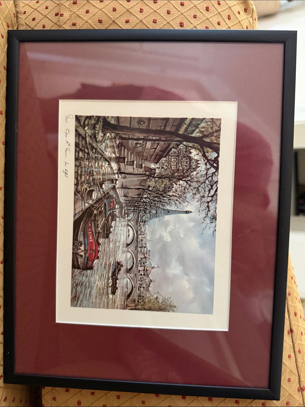 Framed Paris River Scene Wall Art -